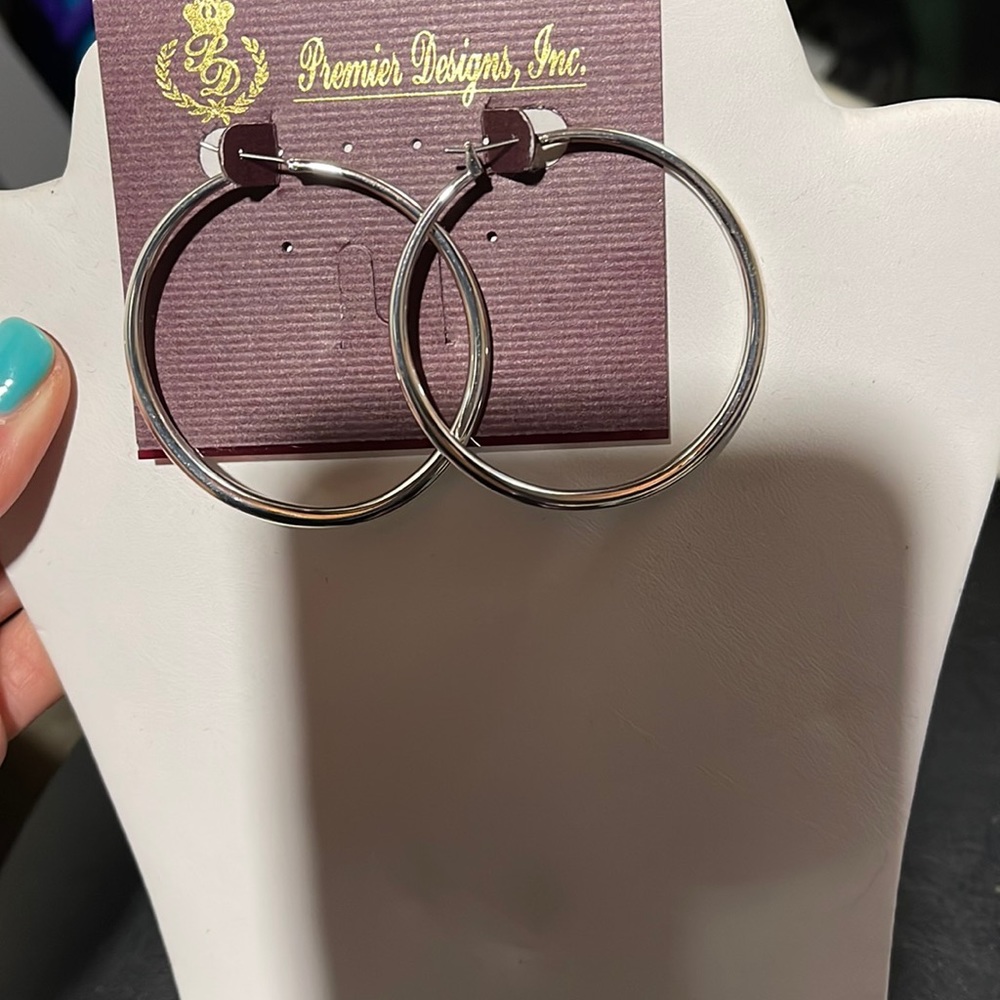 Silver hoop earrings